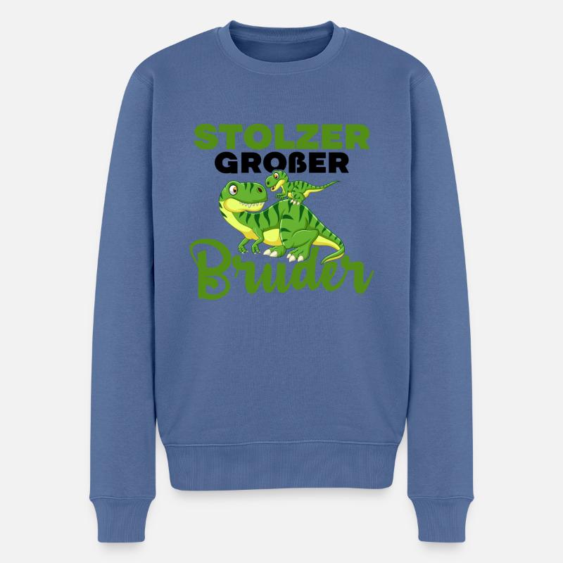 Stolzer Großer Bruder Geschwister Sohn Ankündigung - Männer Premium Bio Pullover - Taubenblau