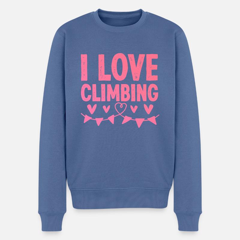 J’adore grimper - Pull Premium bio Homme - bleu pigeon