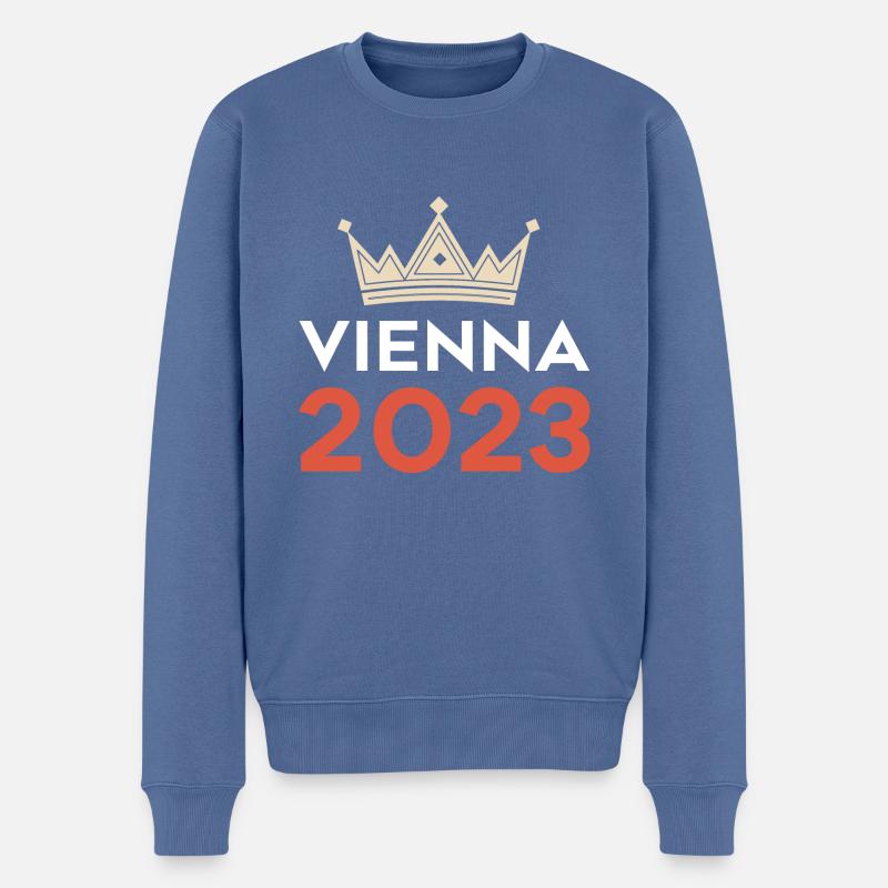 Vienna 2023 Wien - Männer Premium Bio Pullover - Taubenblau