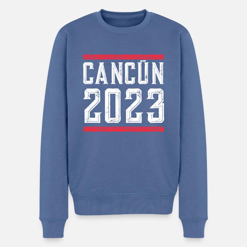 Cancun 2023 - Männer Premium Bio Pullover - Taubenblau