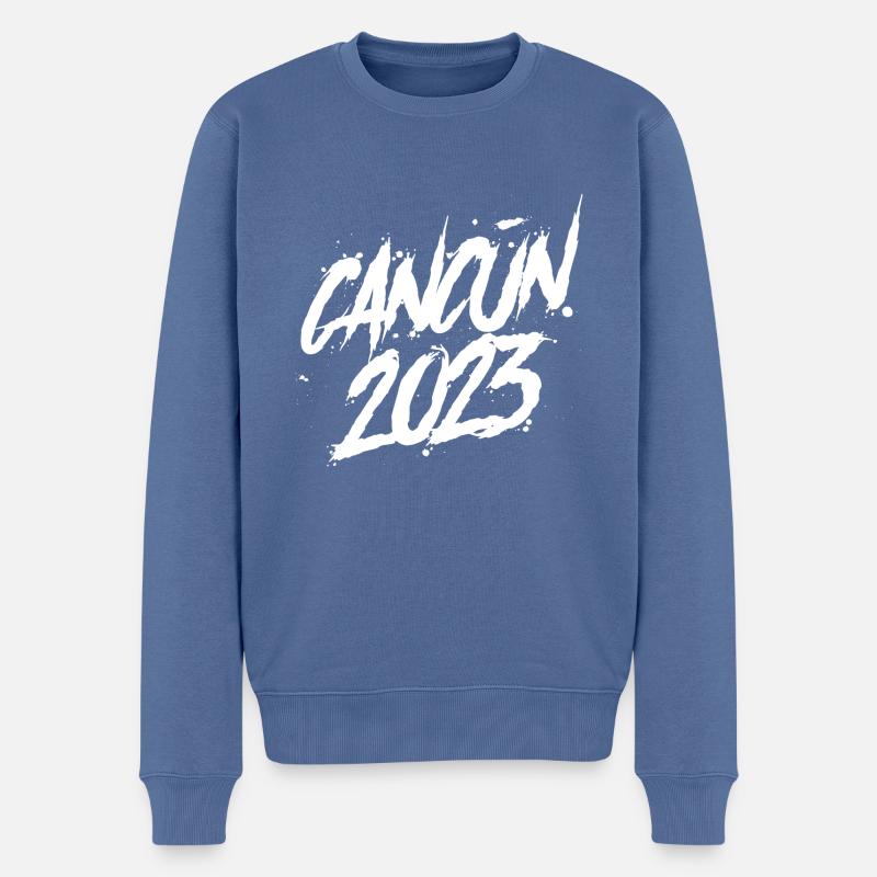 Cancun 2023 - Pull Premium bio Homme - bleu pigeon
