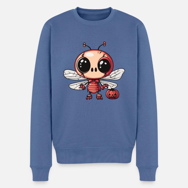 Libellule Halloween Zombie - Pull Premium bio Homme - bleu pigeon