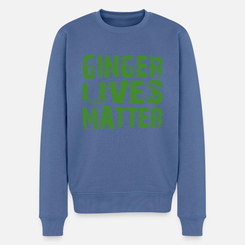 Ginger Lives Matter St. Patrick’s Day Vert Irlandais - Pull Premium bio Homme - bleu pigeon