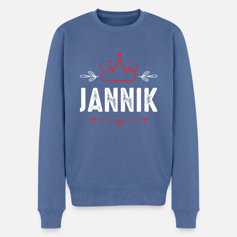 Jannik - Pull Premium bio Homme - bleu pigeon