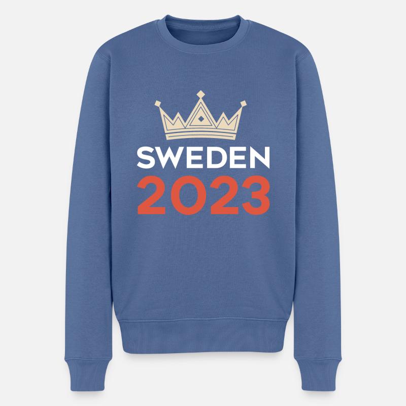 Suède 2023 - Pull Premium bio Homme - bleu pigeon