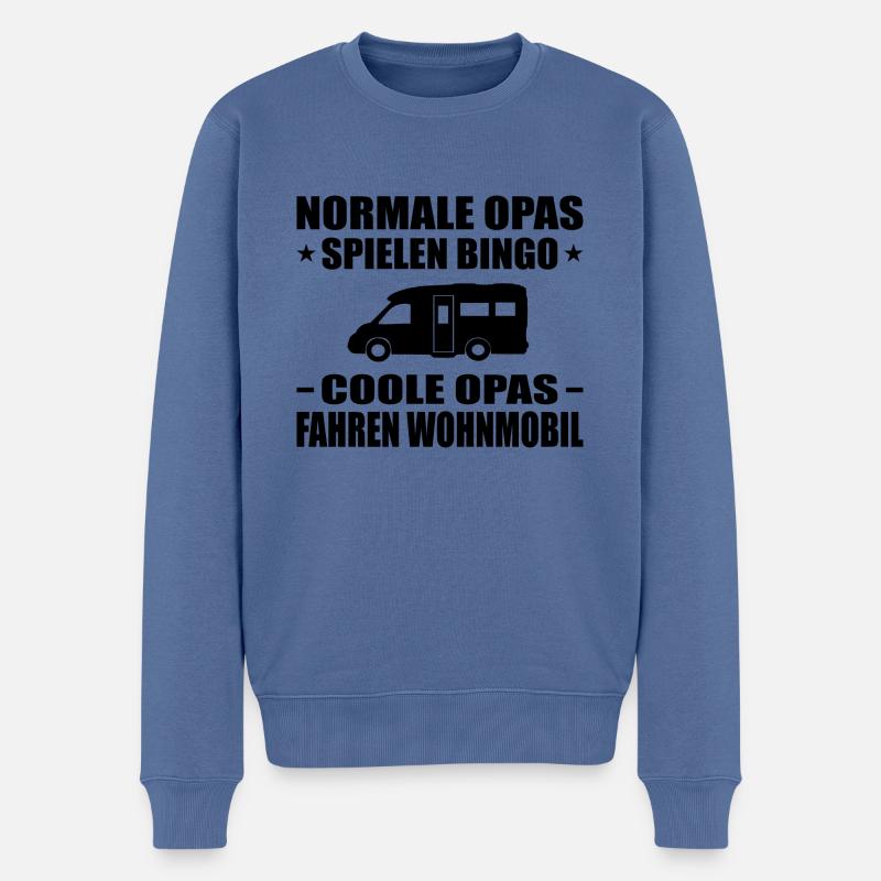 Camping - Männer Premium Bio Pullover - Taubenblau