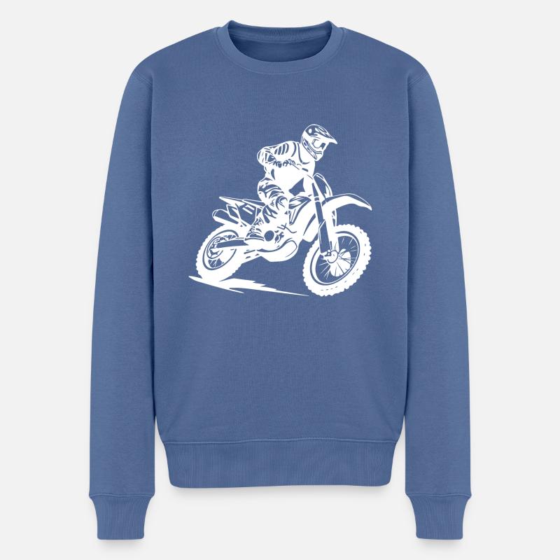 Motocross Sport - Pull Premium bio Homme - bleu pigeon