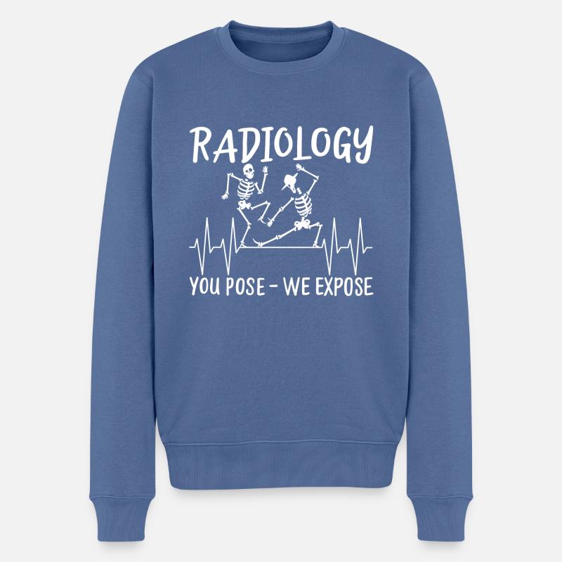 Radiologie - squelettes dansants - Pull Premium bio Homme - bleu pigeon
