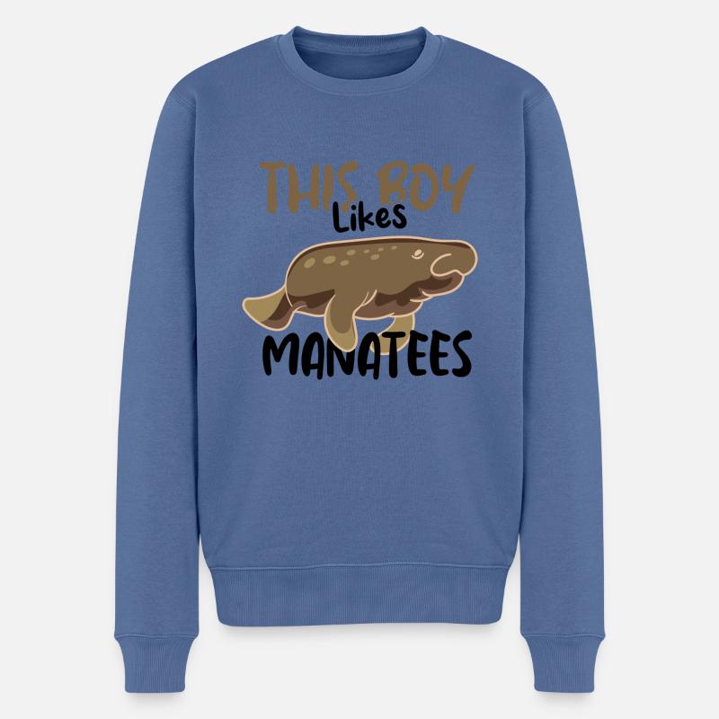 Junge mag Seekühe Nette Seekuh Sea Animal - Männer Premium Bio Pullover - Taubenblau