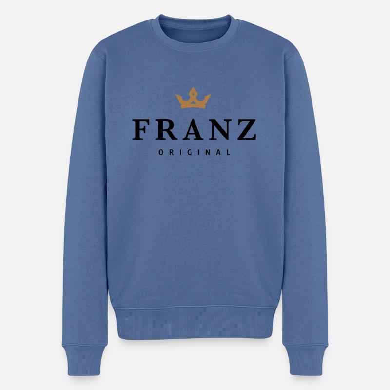 Franz - Männer Premium Bio Pullover - Taubenblau