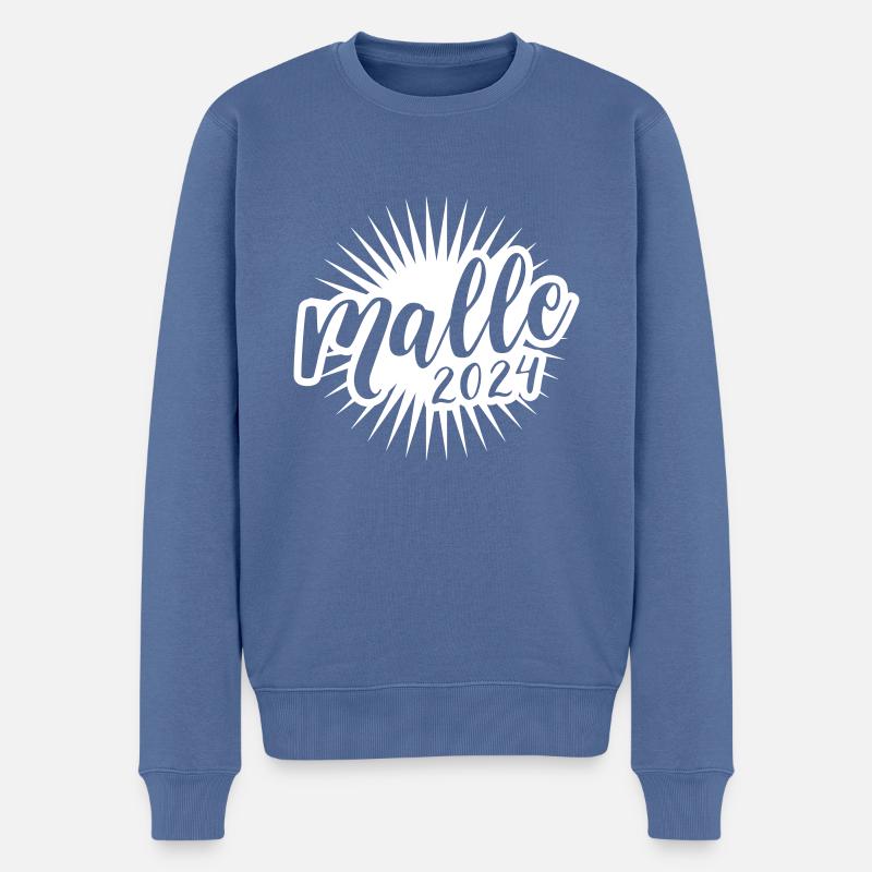Malle 2024 - Männer Premium Bio Pullover - Taubenblau