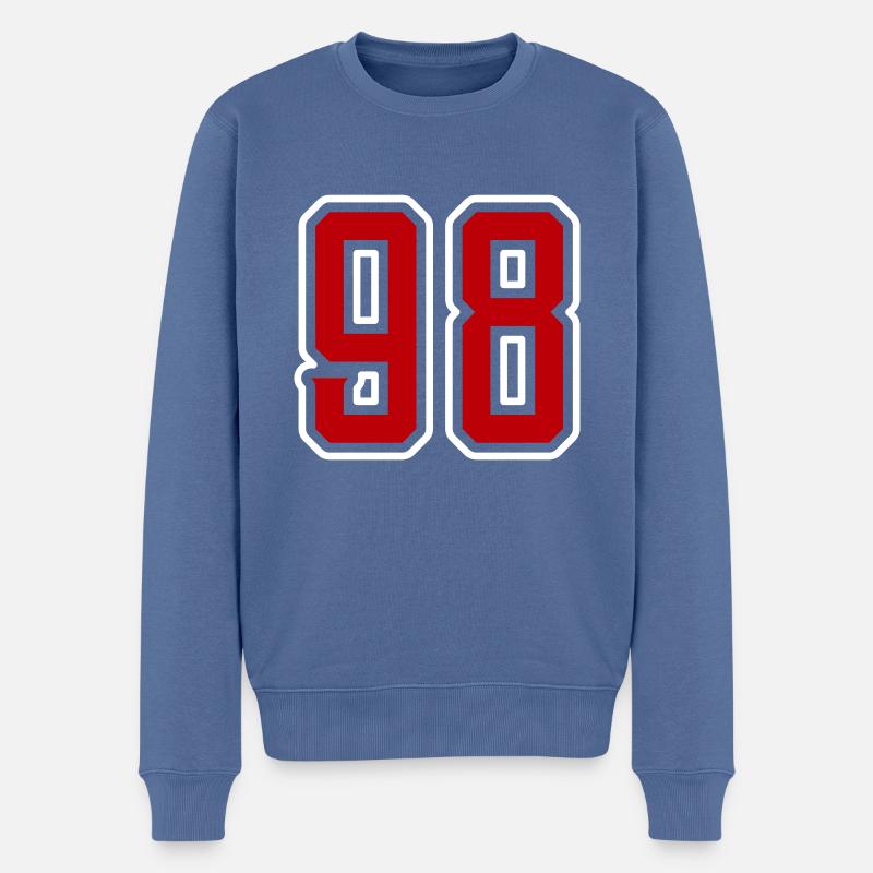 Symbole numérique 98 - Pull Premium bio Homme - bleu pigeon