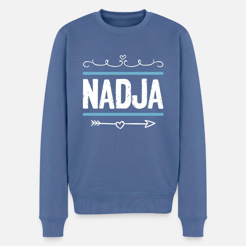 Nadja - Männer Premium Bio Pullover - Taubenblau