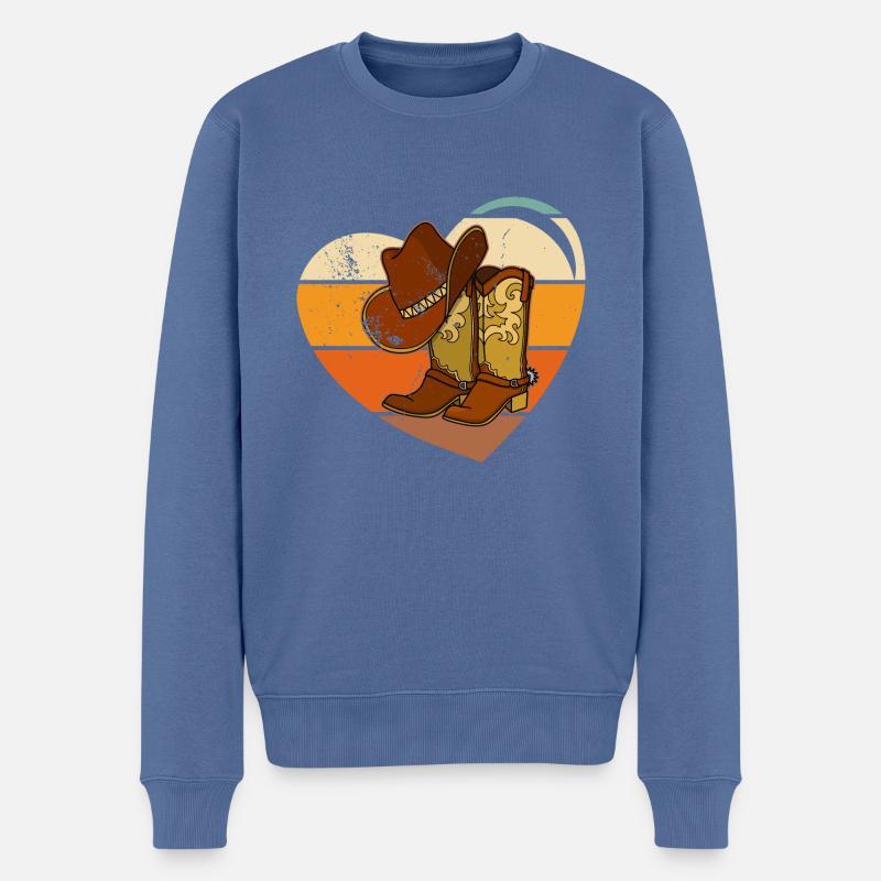 Line Dance Choreographie Western Tanzgruppe - Männer Premium Bio Pullover - Taubenblau