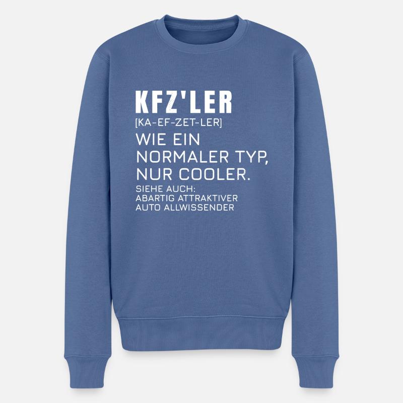 KFZ'ler Auto Mechatroniker Auto Mechaniker Spruch - Männer Premium Bio Pullover - Taubenblau