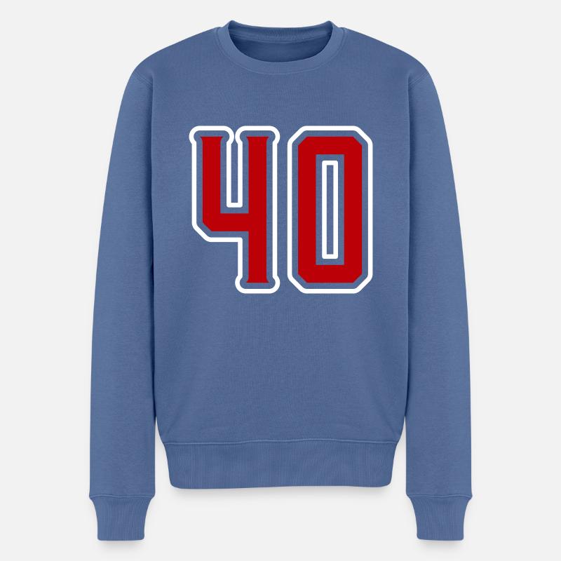 Symbole de 40 chiffres - Pull Premium bio Homme - bleu pigeon