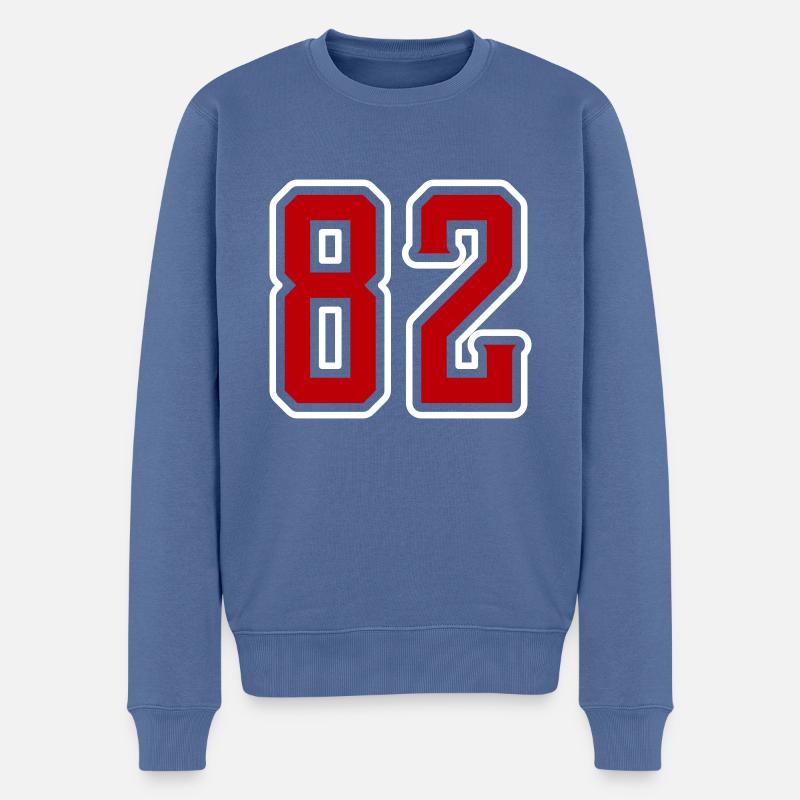 82 Zahl Symbol - Männer Premium Bio Pullover - Taubenblau