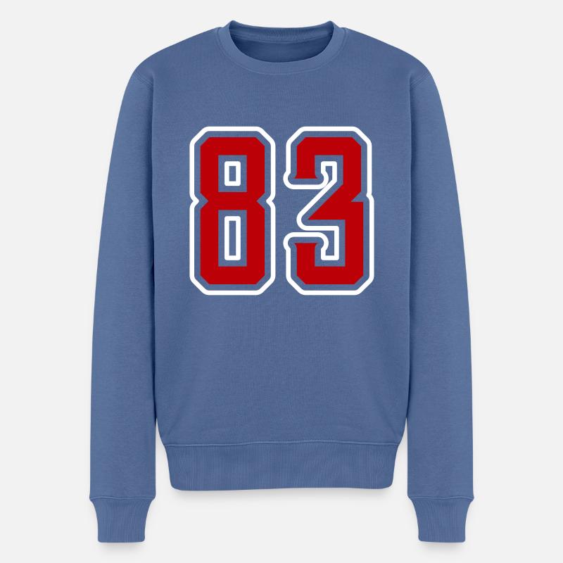 83 Symbole numérique - Pull Premium bio Homme - bleu pigeon