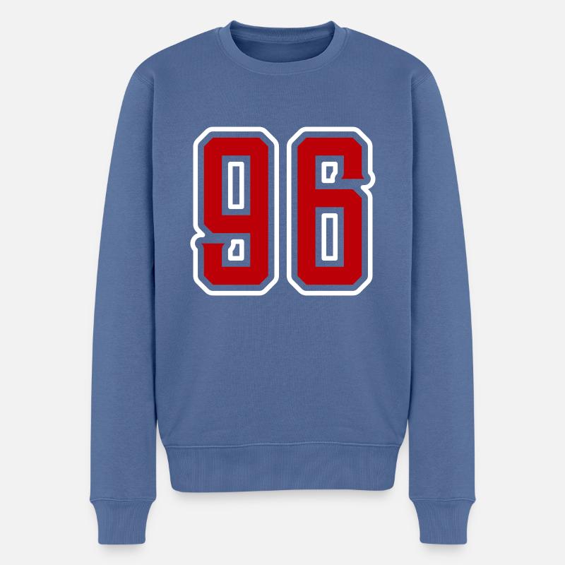 Symbole numérique 96 - Pull Premium bio Homme - bleu pigeon