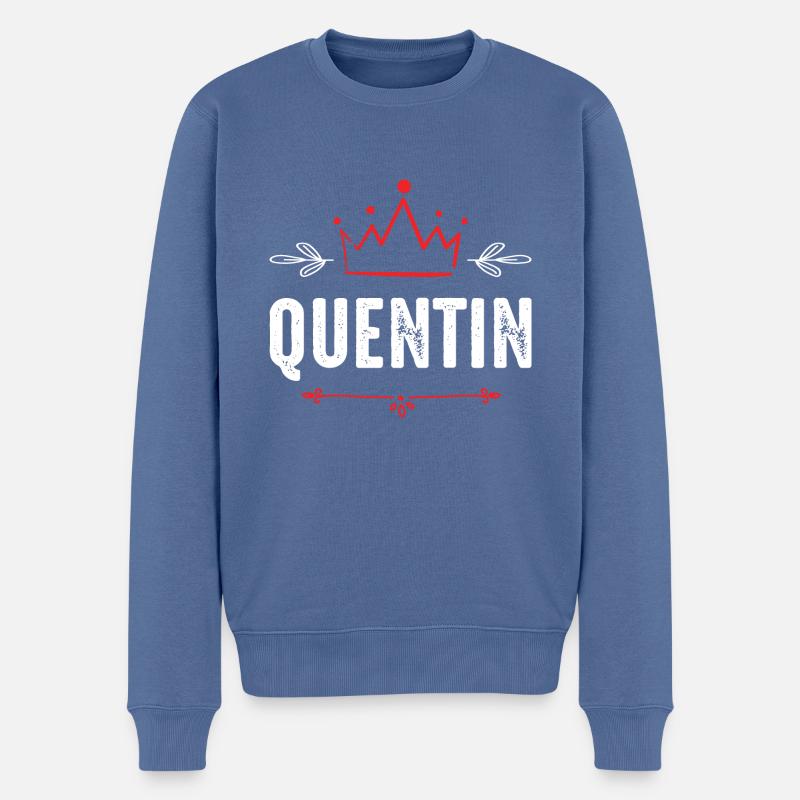 Quentin - Männer Premium Bio Pullover - Taubenblau