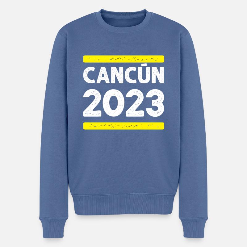 Cancun 2023 - Pull Premium bio Homme - bleu pigeon