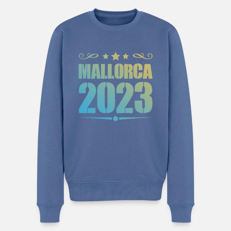 Mallorca 2023 - Männer Premium Bio Pullover - Taubenblau