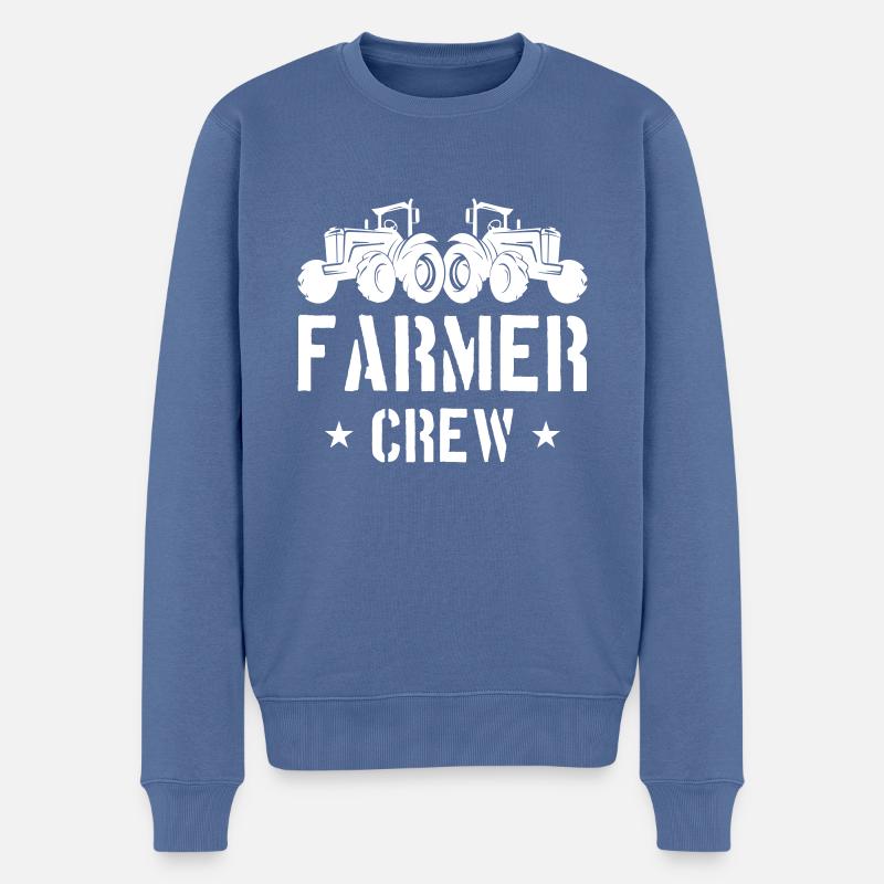 Farmer Crew Tractor Bauer - Pull Premium bio Homme - bleu pigeon