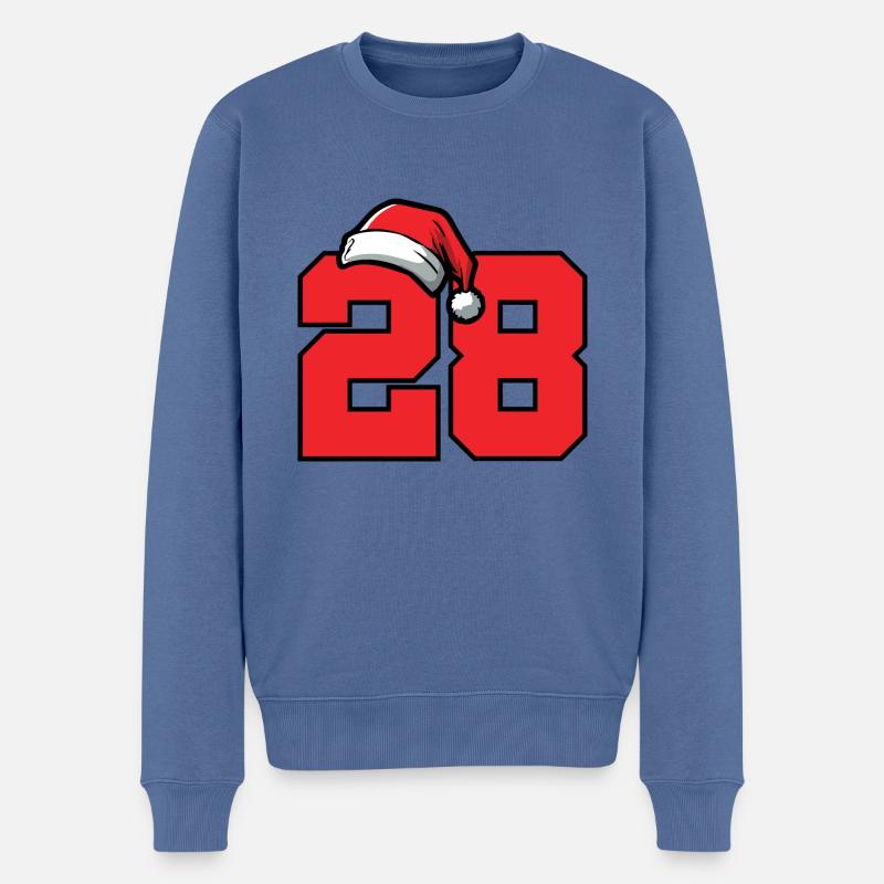 28 Numéro Noël - Pull Premium bio Homme - bleu pigeon