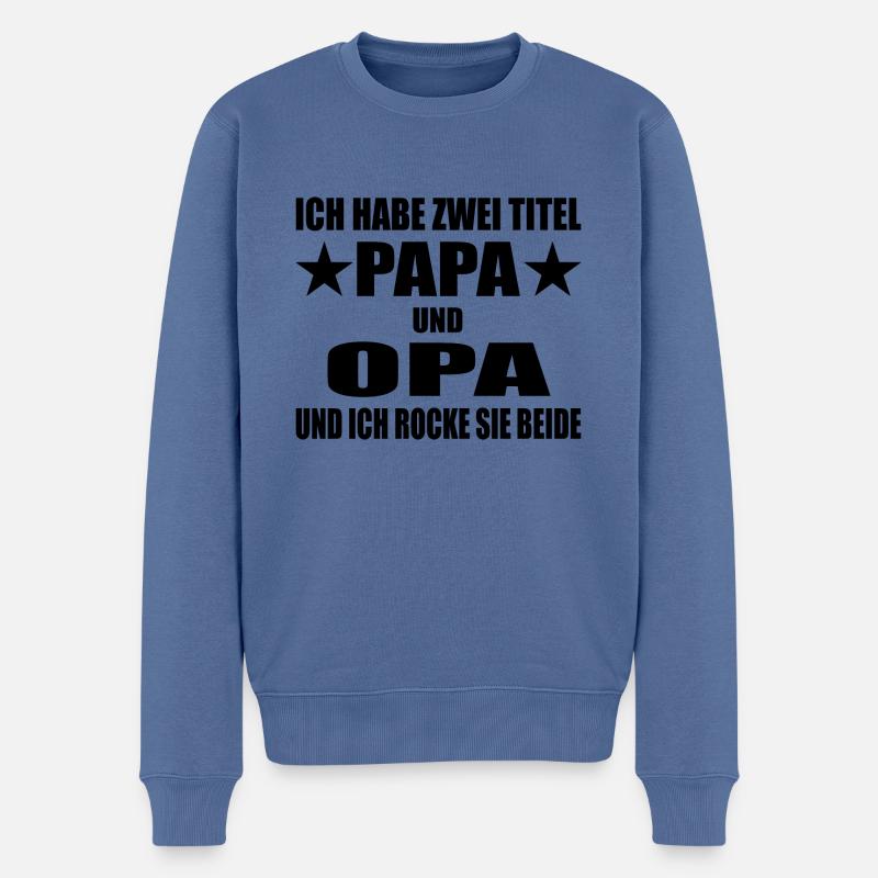Papa - Männer Premium Bio Pullover - Taubenblau