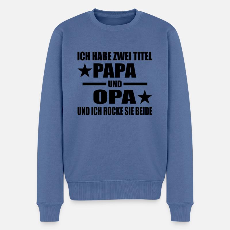 Papa - Männer Premium Bio Pullover - Taubenblau