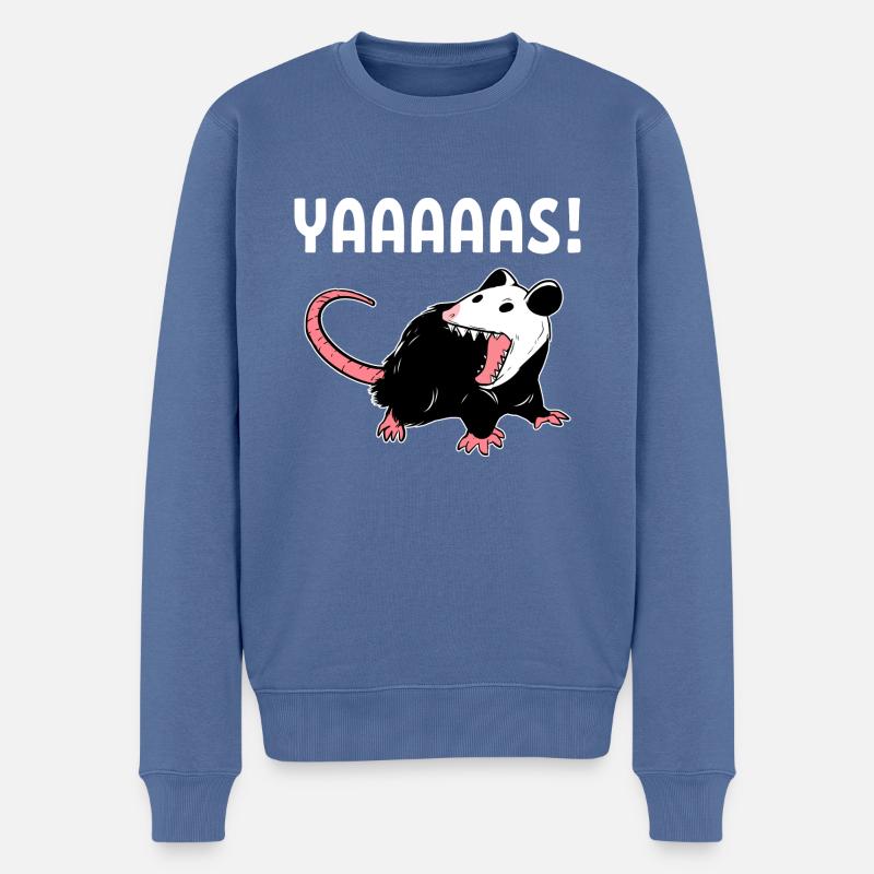 Yaaaaas Opossum-Liebhaber Geschenk - Männer Premium Bio Pullover - Taubenblau