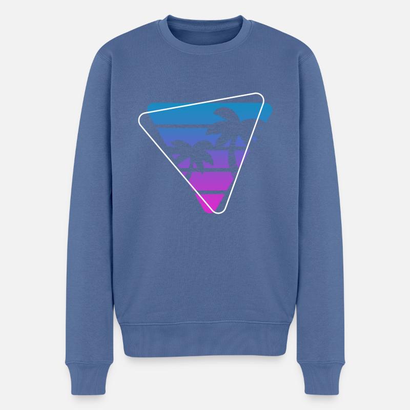 Palmier Sunset Painter Poison - Pull Premium bio Homme - bleu pigeon
