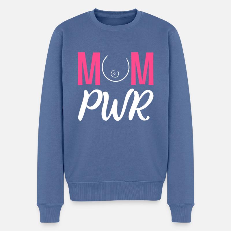 Mutter PWR Fleißige Mutter Gift - Männer Premium Bio Pullover - Taubenblau