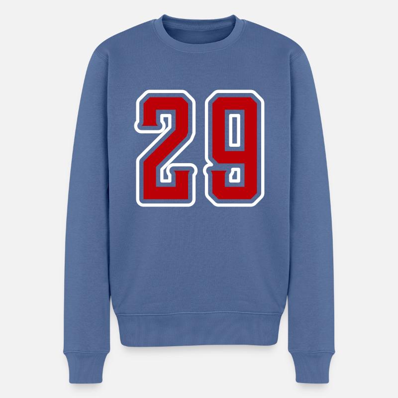 29 Zahl symbol - Männer Premium Bio Pullover - Taubenblau