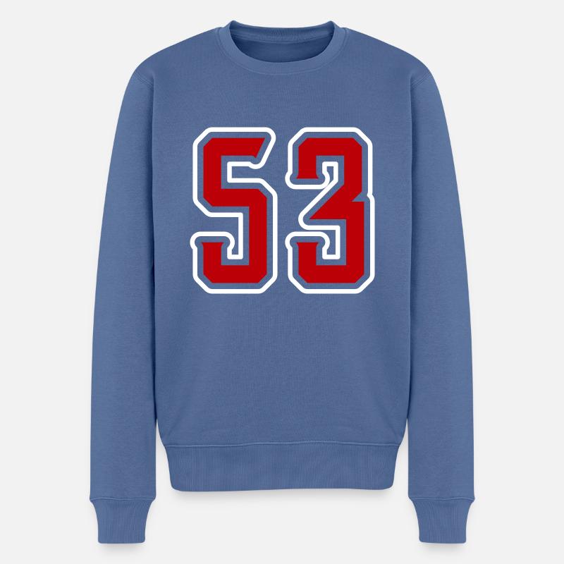 53 Zahl Symbol - Männer Premium Bio Pullover - Taubenblau