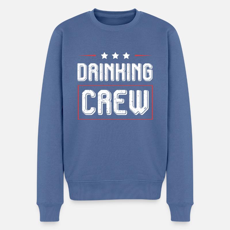 Drinking Crew - Männer Premium Bio Pullover - Taubenblau