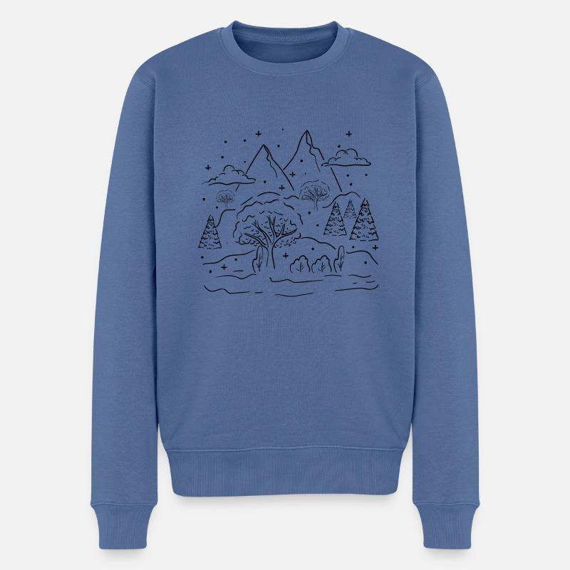 Winterszene Gemütlicher Wintersaison Tee Schnee - Männer Premium Bio Pullover - Taubenblau
