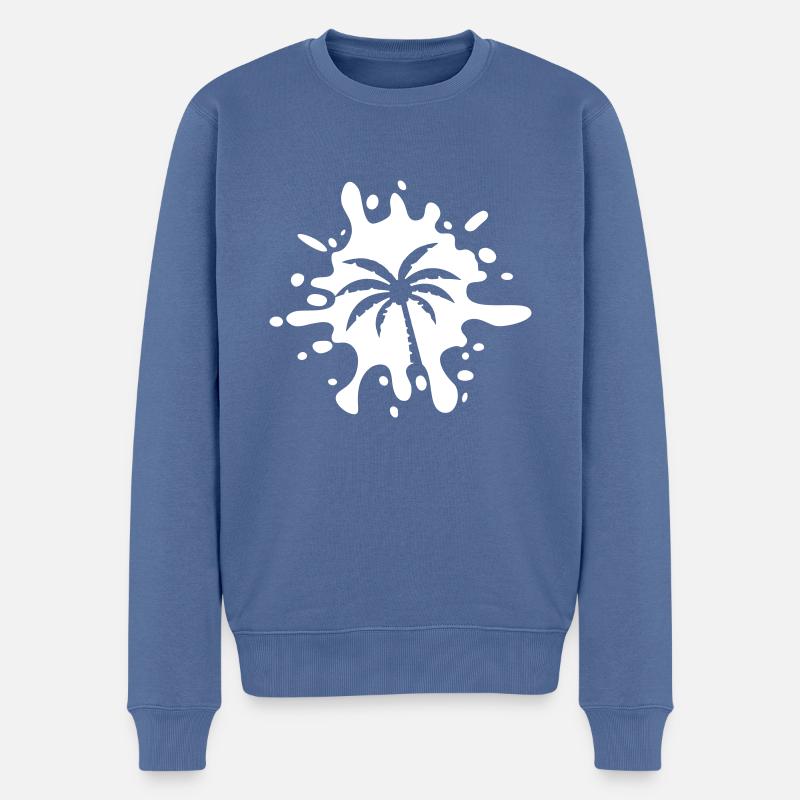 Palme Symbol Klecks - Männer Premium Bio Pullover - Taubenblau
