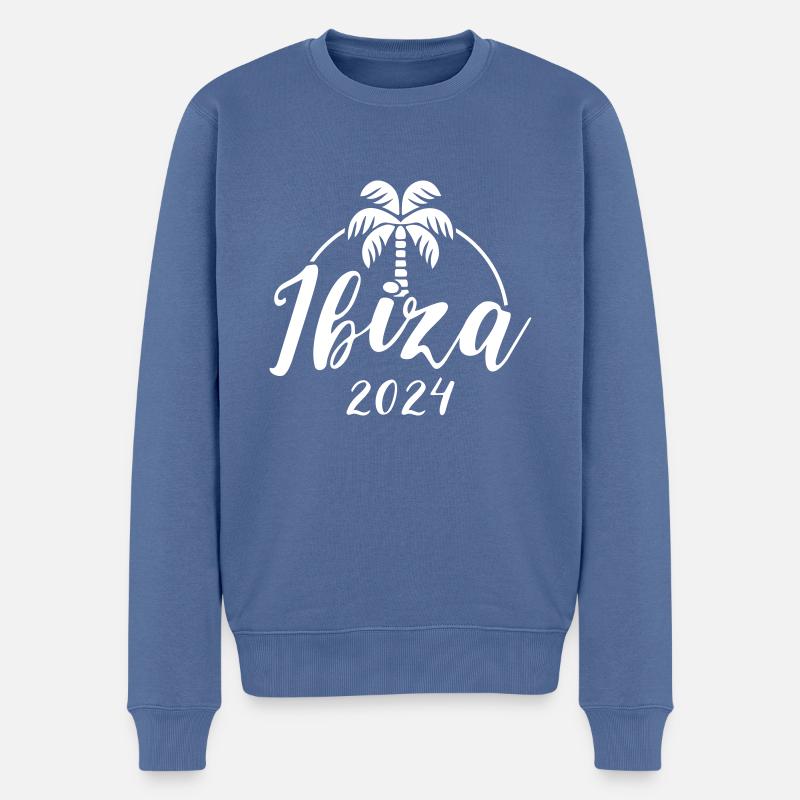 Ibiza 2024 - Männer Premium Bio Pullover - Taubenblau