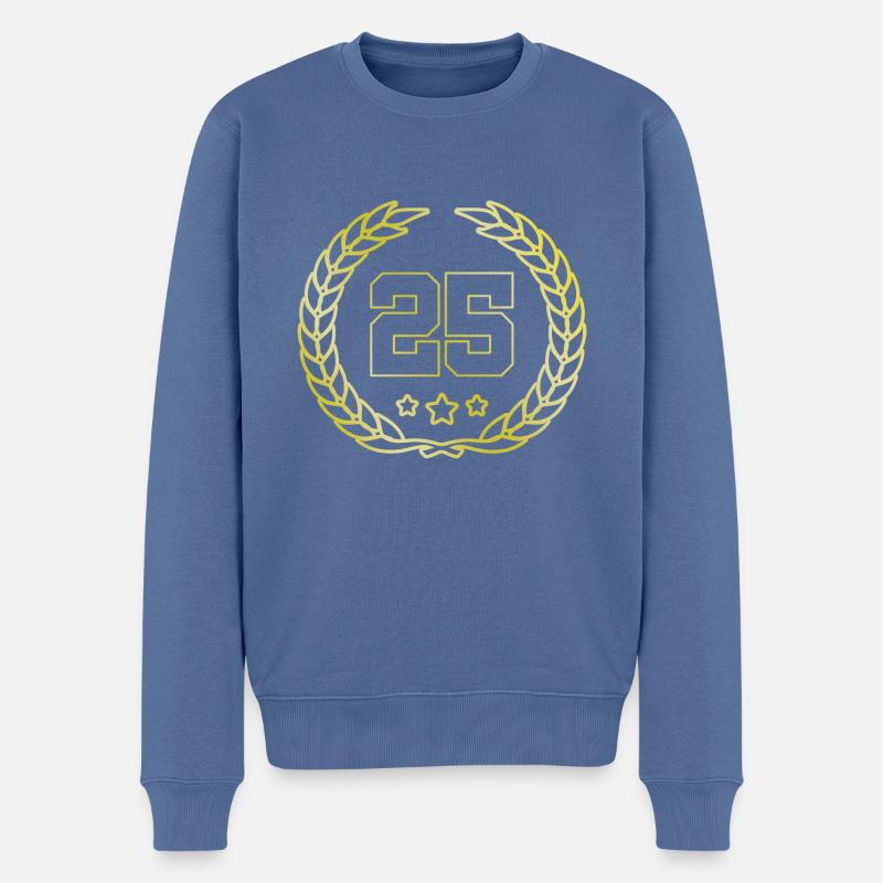 25 Zahl Kranz - Männer Premium Bio Pullover - Taubenblau