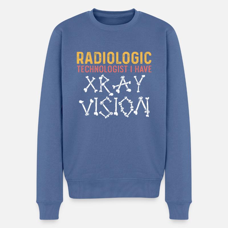 Röntgenblick Internist Geschenk - Männer Premium Bio Pullover - Taubenblau