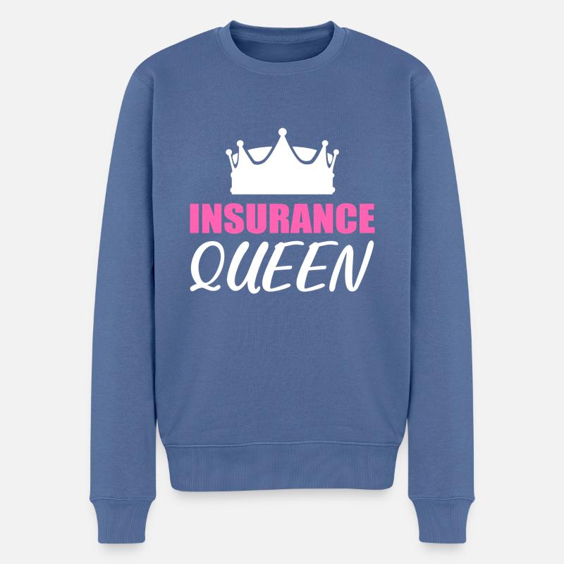 Assurance Queen Assureur Cadeau - Pull Premium bio Homme - bleu pigeon