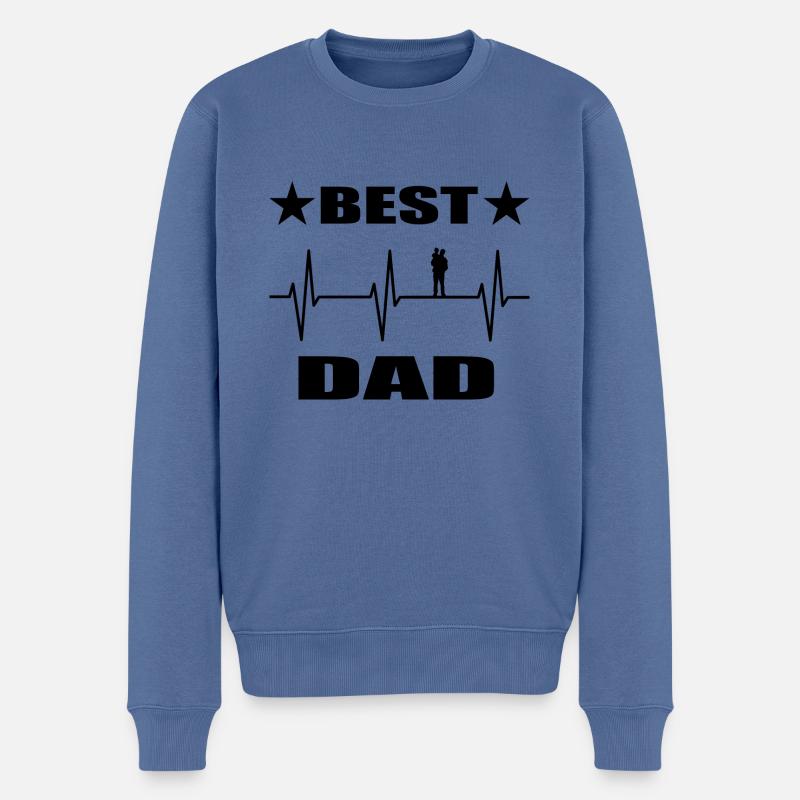 Papa - Männer Premium Bio Pullover - Taubenblau