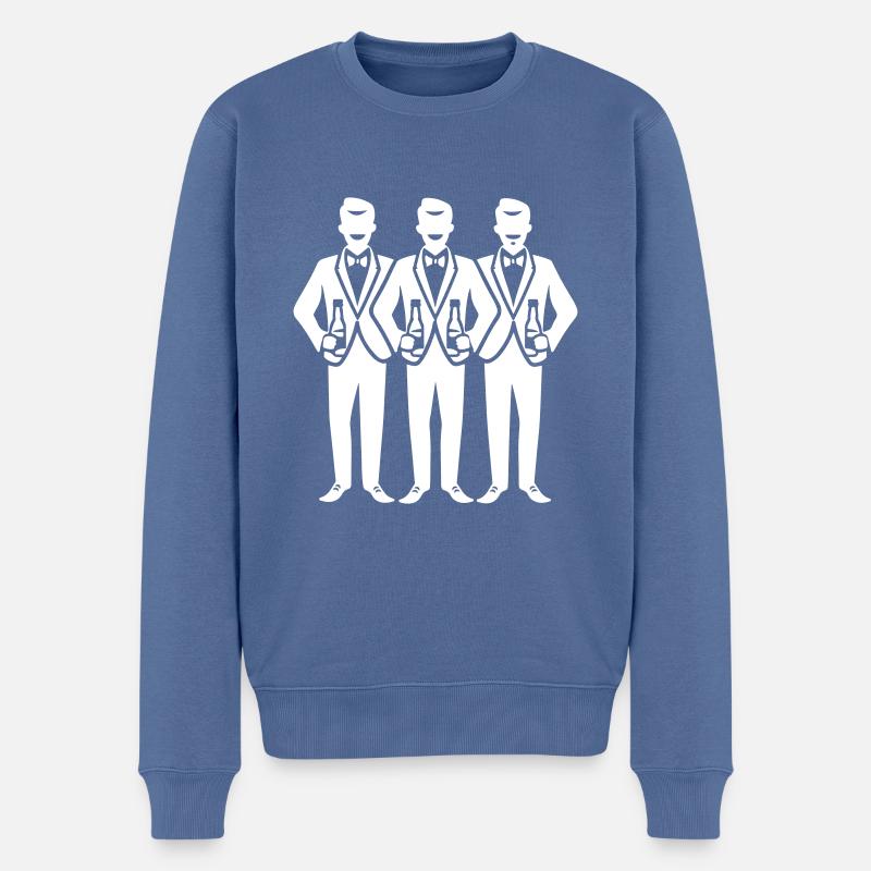 Junggesellenabschied Crew Gruppe - Männer Premium Bio Pullover - Taubenblau
