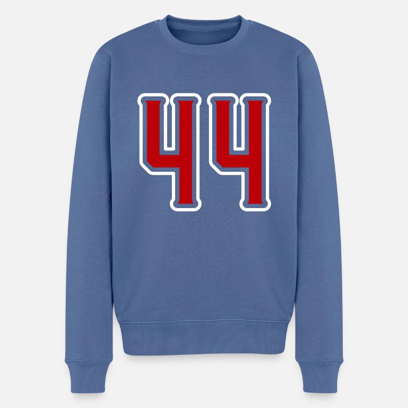 44 Zahl symbol - Männer Premium Bio Pullover - Taubenblau
