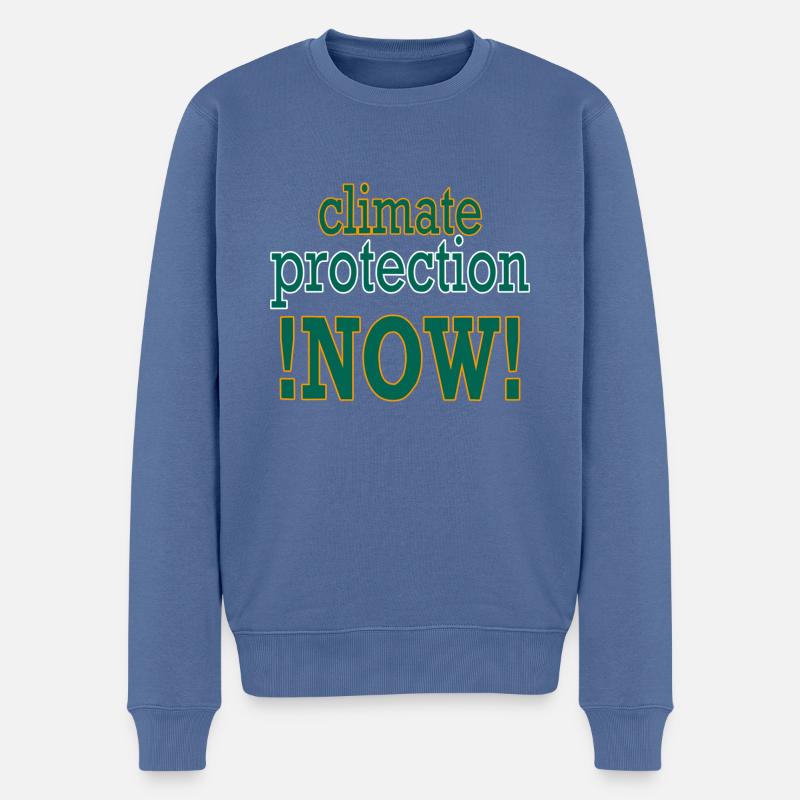 climate-protection-!NOW! - Männer Premium Bio Pullover - Taubenblau