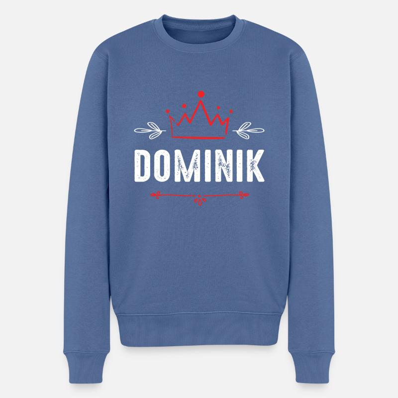 Dominik - Männer Premium Bio Pullover - Taubenblau