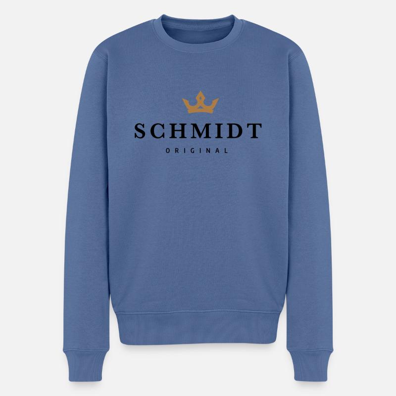 Schmidt - Männer Premium Bio Pullover - Taubenblau