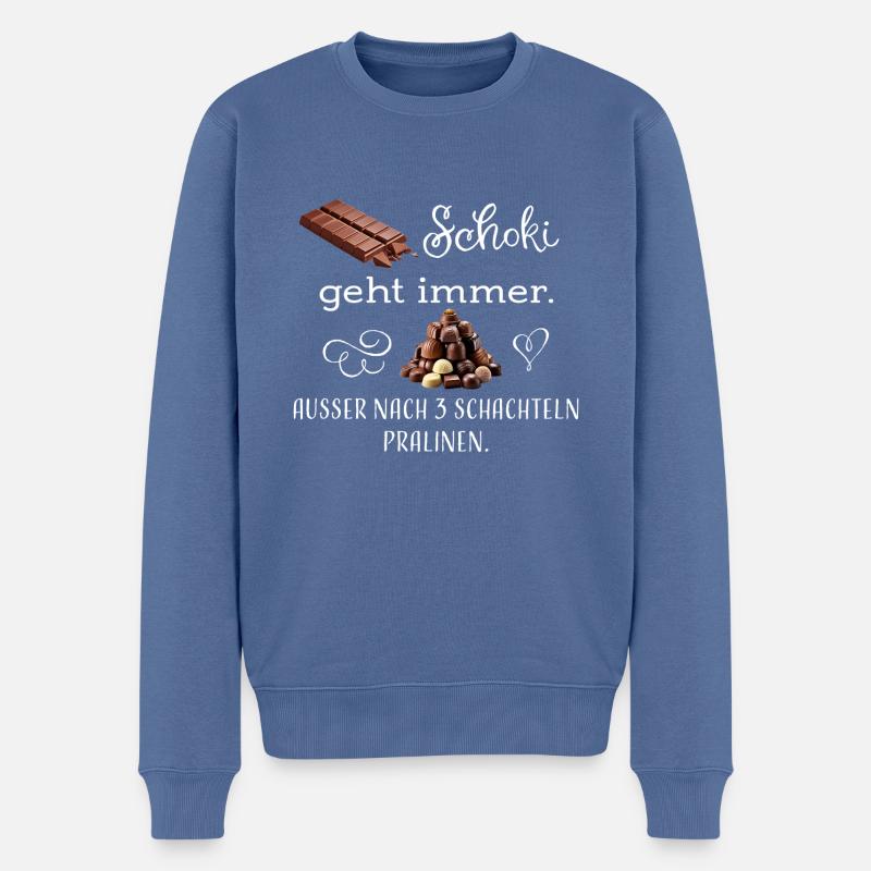 Schoki Pralinen ws - Männer Premium Bio Pullover - Taubenblau