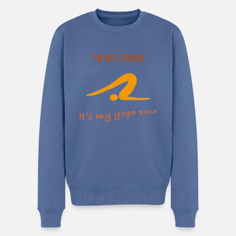 Yoga - Männer Premium Bio Pullover - Taubenblau